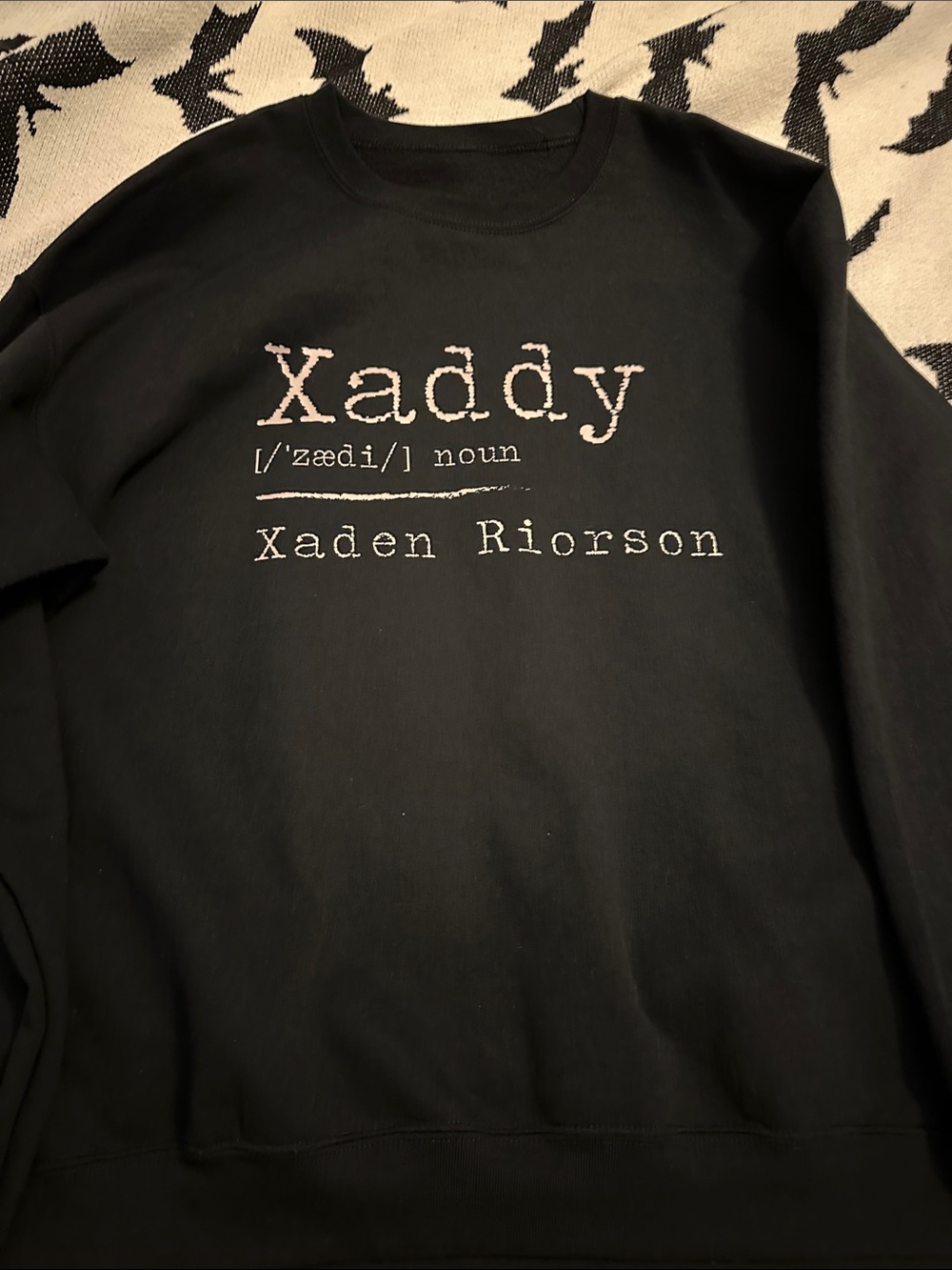 Xaddy Xaden Riorson Black Graphic Sweatshirt